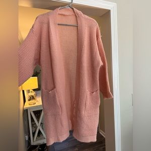 Waffle knit cardigan